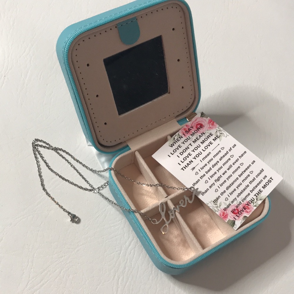 Travel jewelry organizer with necklace